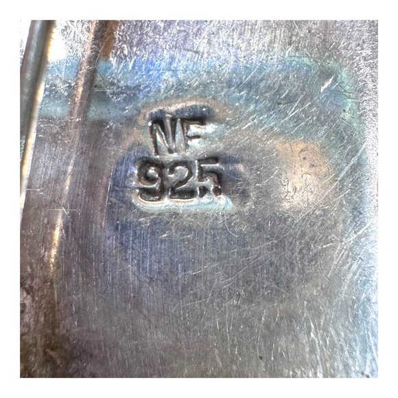 Vintage Sterling Silver 925 Parrot Pendant Puffy Brooch Pin NF Signed Bird 3" - Picture 3 of 5